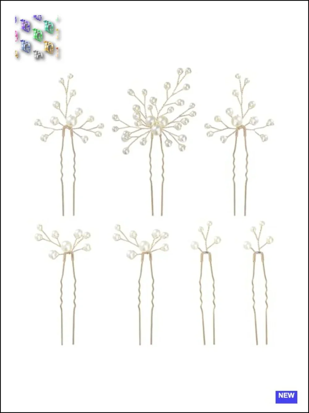 Faux Pearl Bridal Hair Pins Set - 7 Pcs Handmade Wedding Hair Clips